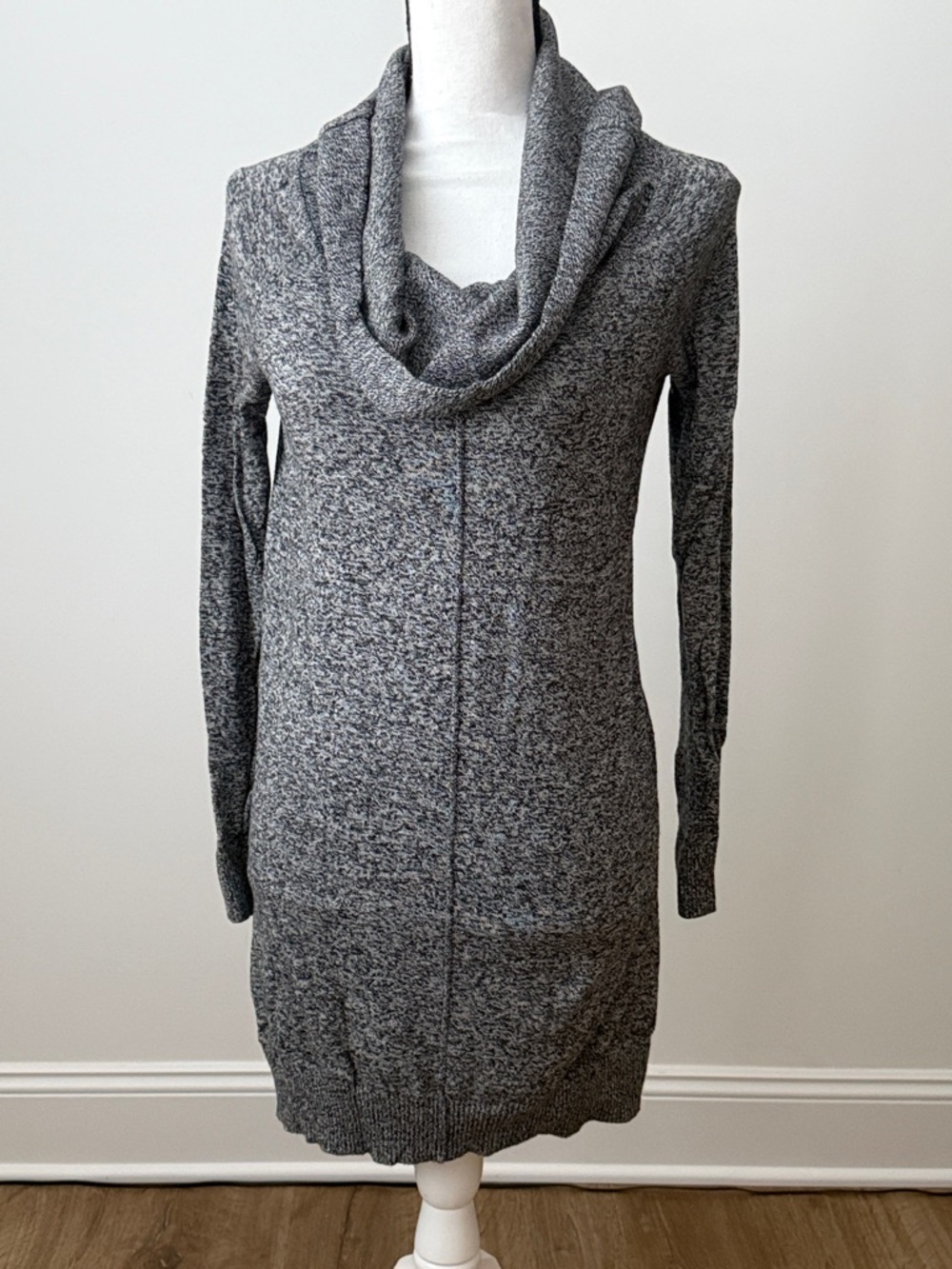 Express Cozy Gray Cowl Neck Sweater Dress